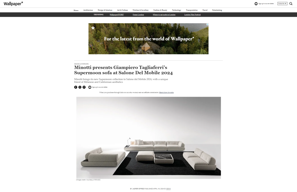 [Wallpaper*] Minotti presents Giampiero Tagliaferri’s Supermoon sofa at Salone Del Mobile 2024
